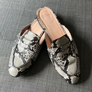 Women’s Snakeskin Mules by JCrew